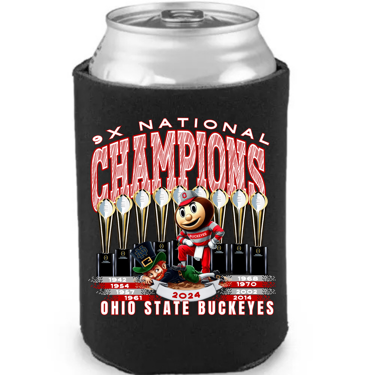 9x Champions Ohio State Koozie