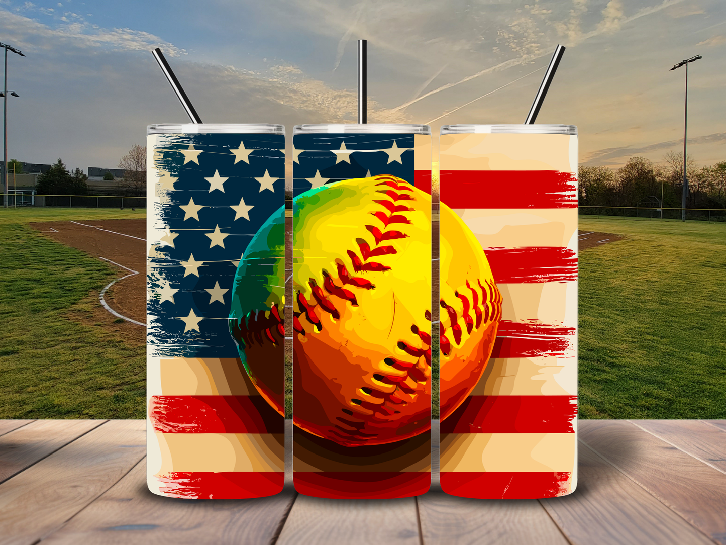 American Softball Mom 20oz Tumbler