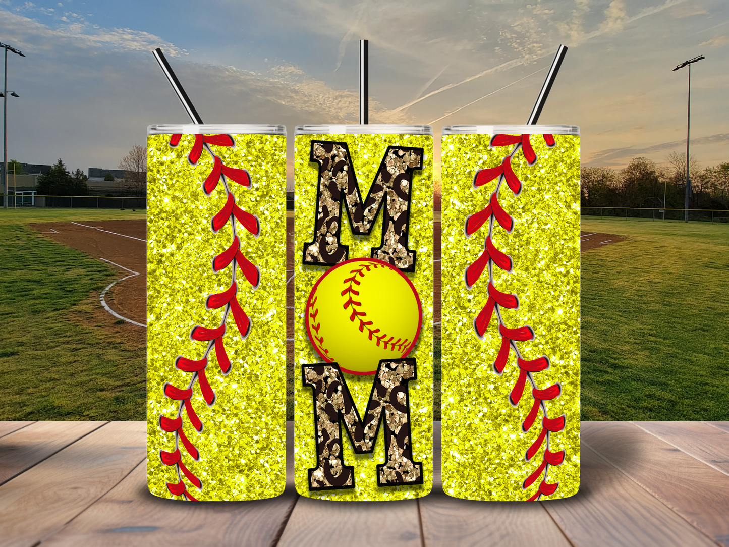 Softball Mom Glitter 20oz tumbler