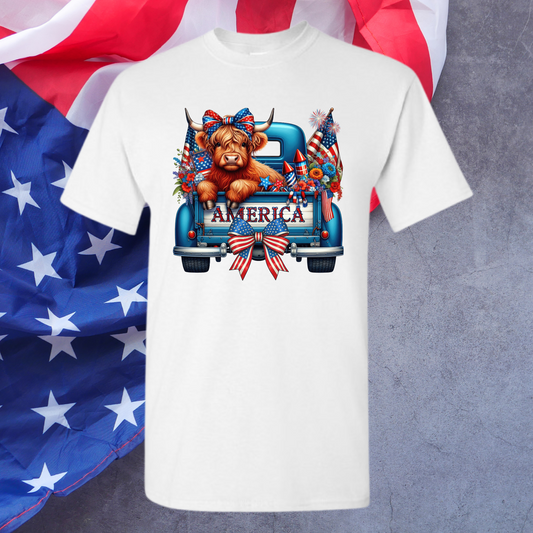 American Highland Cow Tee