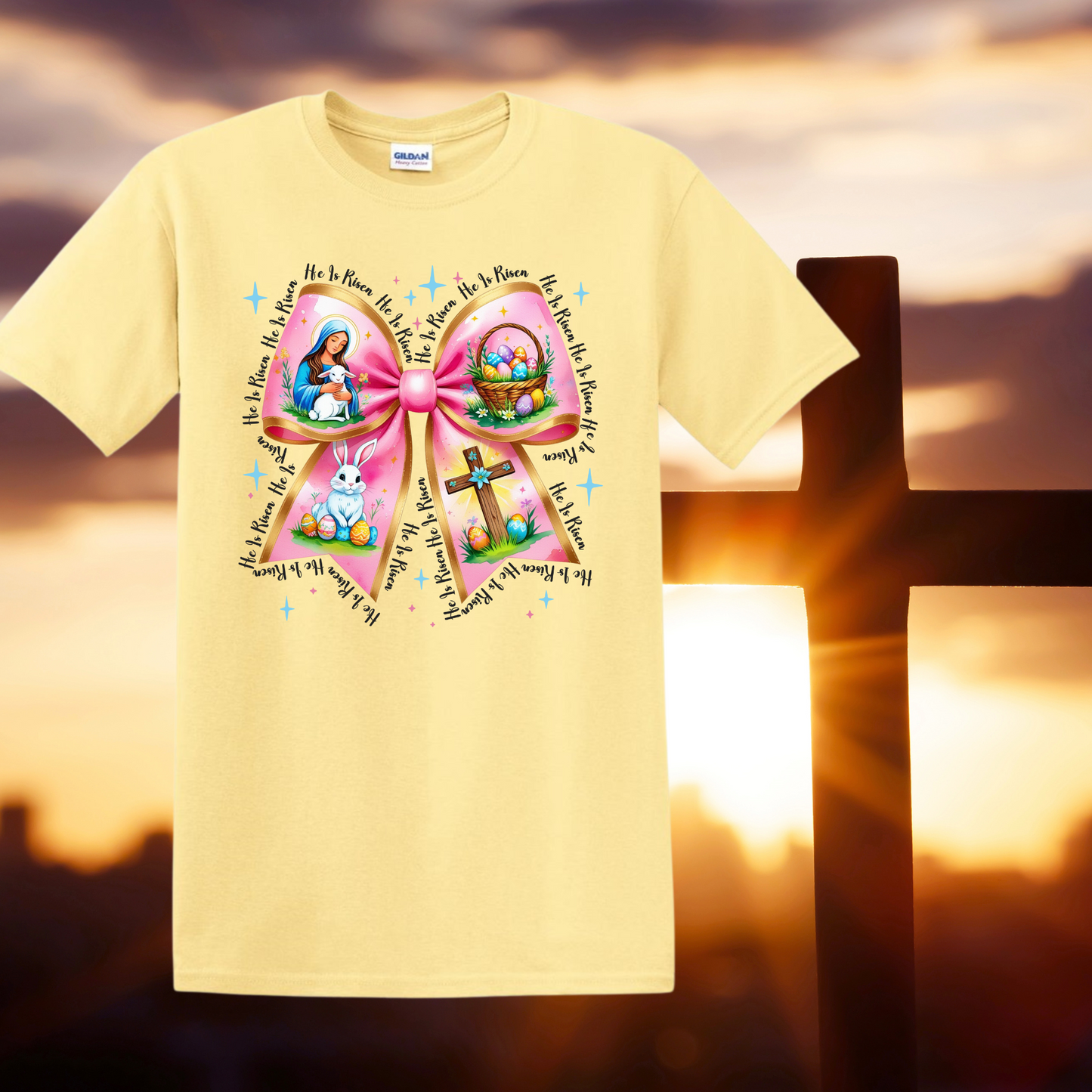 He Has Risen Bow Tee