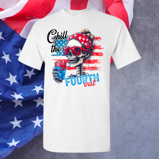 Chill the 4th out Skeleton tee