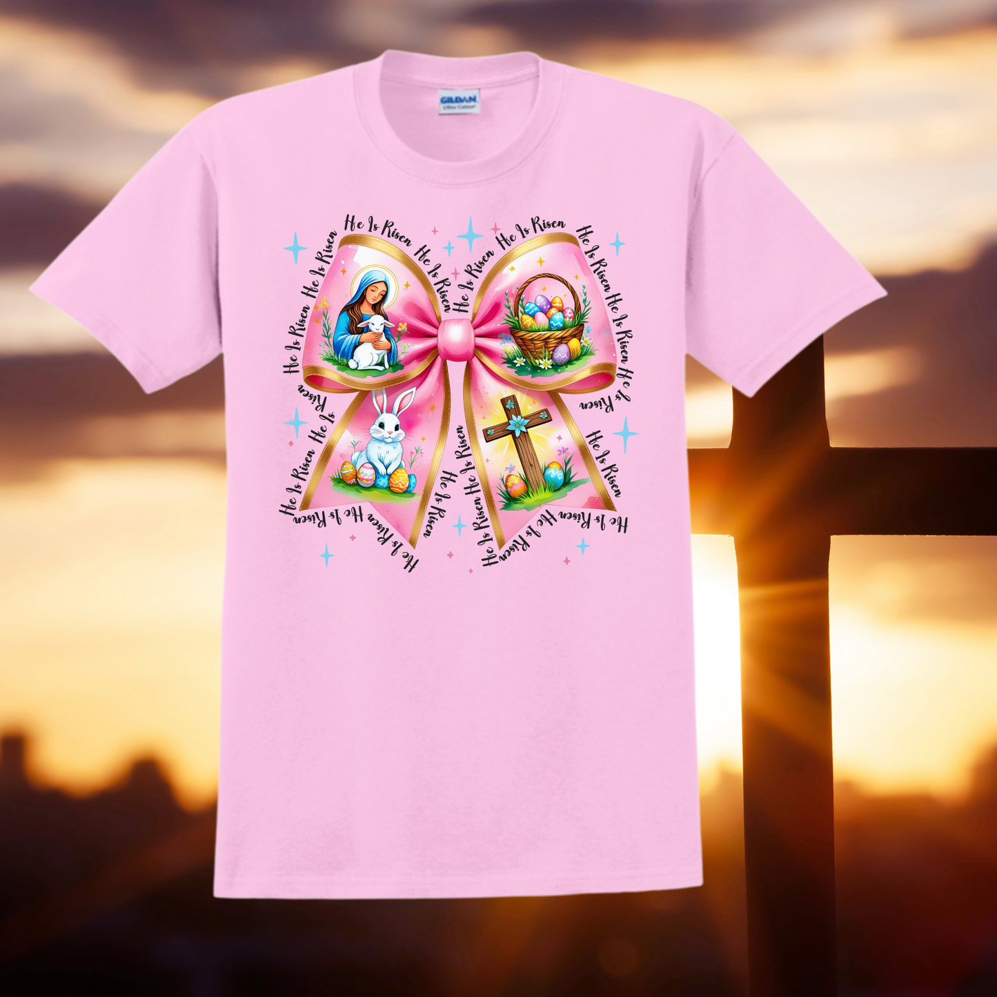He Has Risen Bow Tee