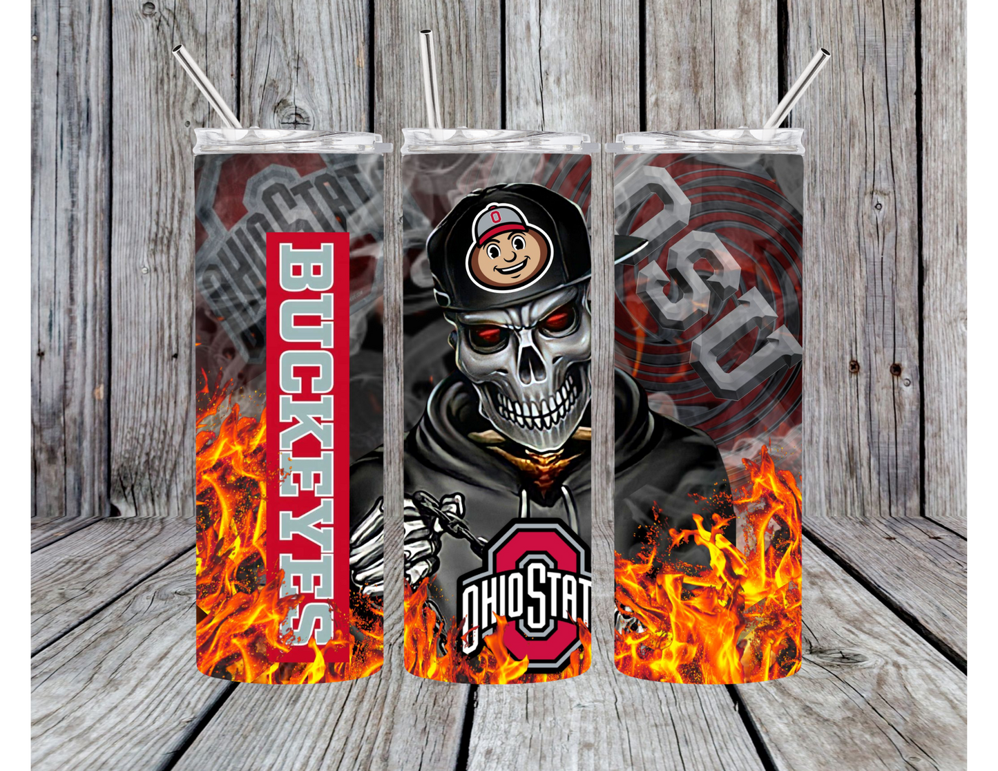 Buckeye Skull Tumbler