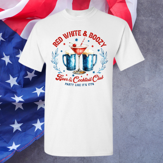 Red, White and boozy Tee